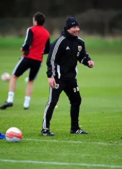 Training 12-1-12 Prints: Derek McInnes: Focused Leader of Bristol City Football Club During Training