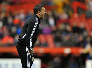 Bristol City V Wolves Prints: Derek McInnes Frustration: A Disappointed Manager at Ashton Gate
