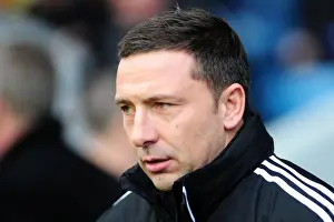 Framed Print : Derek McInnes Leads Bristol City in Championship Battle at The Den against Millwall, 2013