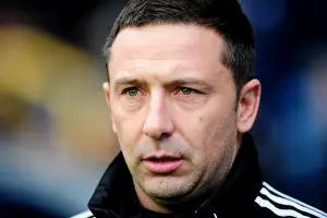 2012 Prints: Derek McInnes Leads Bristol City at The Den against Millwall in Championship Match, 2013