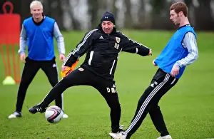 Derek McInnes Leads Bristol City Football Club Training Session at Memorial Stadium
