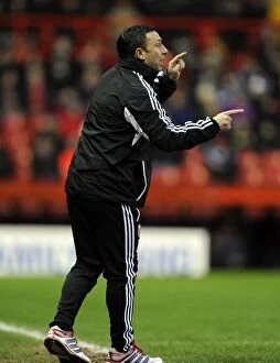 Images Dated 12th January 2013: Derek McInnes Leads Bristol City Against Leicester City in Championship Clash, January 2013