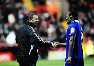 Bristol City V Leicester City Prints: Derek McInnes Leads Bristol City Against Leicester City at Ashton Gate Stadium, 2012
