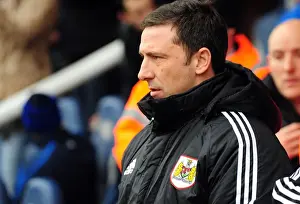 Framed Print : Derek McInnes Leads Bristol City at Peterborough United, February 2012 - Football Manager in Action