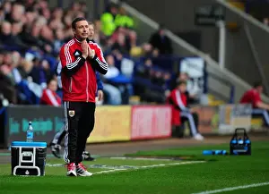 Framed Print : Derek McInnes Leads Bristol City at Reebok Stadium (2012)