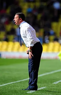Derek McInnes Leads Bristol City at Vicarage Road during Championship Match, September 2012