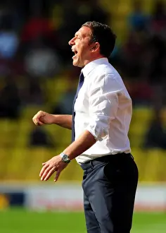 Watford V Bristol City Prints: Derek McInnes Leads Bristol City at Vicarage Road during Championship Match
