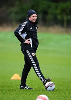 Training 10-1-12 Prints: Derek McInnes: Preparing for Action at Memorial Stadium - Bristol City Football Club Training