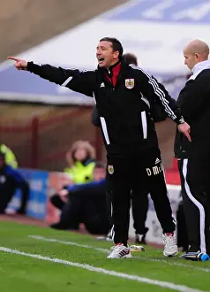 Barnsley V Bristol City Prints: Derek McInnes Rallies Bristol City at Barnsley Championship Match, October 2011