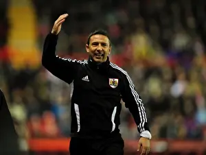 Bristol City V West Ham Prints: Derek McInnes Rallies Bristol City Fans During Tense Match Against West Ham, 2012