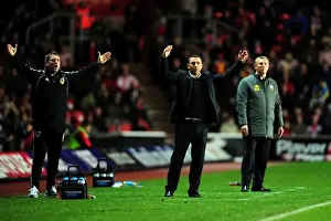 Derek McInnes and Tony Docherty Protest Refereeing Decision during Southampton vs. Bristol City Championship Match, 30/12/2011