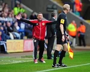 Images Dated 20th October 2012: Derek McInnes Urges On Bristol City During Tense Championship Clash Against Bolton Wanderers