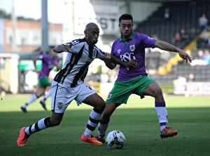 Images Dated 31st August 2014: Derrick Williams Battles for the Ball: Notts County vs. Bristol City