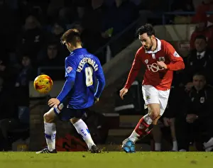 Framed Print : Derrick Williams of Bristol City Battles Past Jake Hessenthaler in Johnstone's Paint Trophy Clash at Priestfield Stadium Framed Print : Derrick Williams of Bristol City Battles Past Jake Hessenthaler in Johnstone's Paint Trophy Clash at Priestfield Stadium