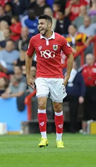 Bristol City V MK Dons Prints: Derrick Williams Rallies the Troops: Intense Moment from Bristol City vs MK Dons