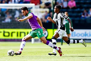 Notts County V Bristol City Prints: Derrick Williams vs Reece Brown: Intense Moment in Notts County vs Bristol City Football Match