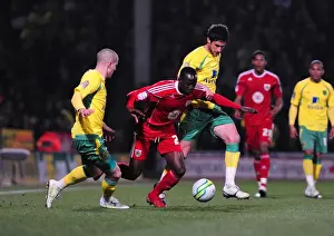 Norwich City V Bristol City Prints: Determined Albert Adomah Pushes Past Norwich Defenders in Championship Clash