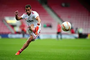 Bournemouth V Bristol City Prints: Determined Strike: Sam Baldock's Shot for Bristol City against Bournemouth, 2013