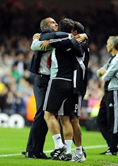 Images Dated 24th August 2011: Di Canio's Shock League Cup Victory: Swindon Manager Celebrates Upset Over Bristol City