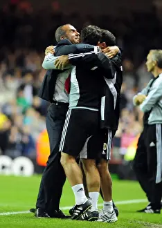 Bristol City V Swindon Town Prints: Di Canio's Shock League Cup Victory: Swindon Manager Celebrates Upset Over Bristol City (August 2011)