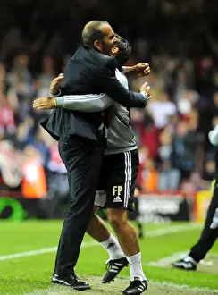 Bristol City V Swindon Town Prints: Di Canio's Triumph: Swindon Manager Celebrates League Cup Upset Against Bristol City (24-08-2011)