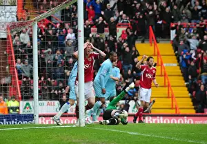 Bristol City V Coventry City Prints: Disallowed Goal: Andre Amougou's Header for Bristol City vs Coventry City (09/04/2012)