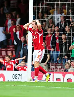 Bristol City V Portsmouth Prints: Disallowed Goal: Neil Kilkenny's Frustration at Ashton Gate as Bristol City vs