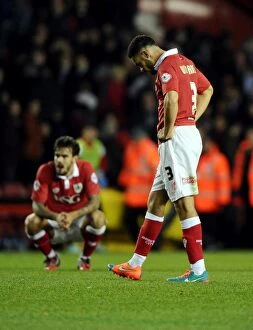 Images Dated 21st October 2014: Disappointed Duo: Marlon Pack and Derrick Williams of Bristol City After Loss to Bradford City