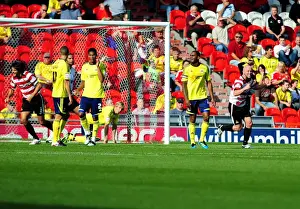 Doncaster Rovers James O'Connor and George Friend Celebrate James Hayter's Equalizer Against Bristol City - League Cup Match, 27/08/2011