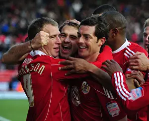 Bristol City V Sheffield Utd Prints: Double Trouble: Epic Goal Celebration of Brett Pitman and Jamie McAllister (Bristol City vs)