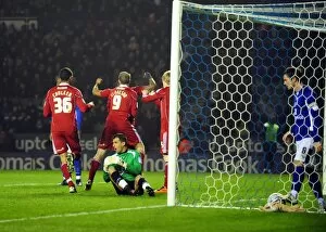 Images Dated 18th February 2011: Dramatic Equalizer: Marvin Elliott's Goal Saves the Day for Bristol City against Leicester City in