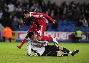 Images Dated 12th April 2011: Dramatic Goal-line Save by David Forde: Nicky Maynard Denied at The Den, Championship 2011