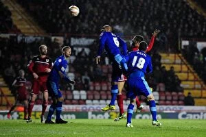 Images Dated 29th January 2013: Dramatic Header Save by Liam Fontaine, Championship Football Match, Ashton Gate