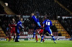 Images Dated 29th January 2013: Dramatic Header Save by Liam Fontaine: Championship Showdown between Bristol City and Watford, 2013