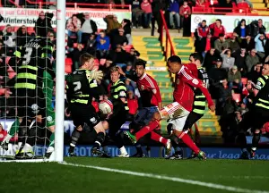 Dramatic Last-Minute Defence: Liam Fontaine's Header Denied at Ashton Gate, Bristol City vs Scunthorpe United, Championship Football Match, 2010