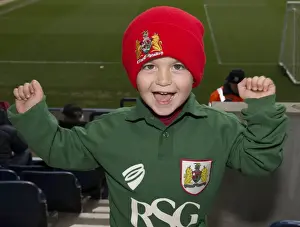 Framed Print : Ecstatic Bristol City Fan Celebrates Sky Bet League One Victory over Preston North End at Deepdale Stadium Framed Print : Ecstatic Bristol City Fan Celebrates Sky Bet League One Victory over Preston North End at Deepdale Stadium
