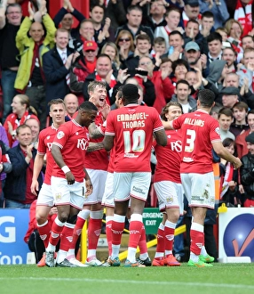 Euphoria at Ashton Gate: Aden Flint's Thrilling Goal Celebration Amidst a Packed Williams Stand - Sky Bet League One