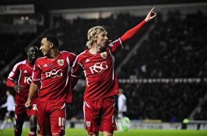 Derby County v Bristol City Collection: Euphoria on the Field: Woolford and Maynard's Goal Celebration (Derby vs)