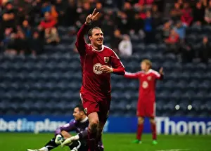 Preston V Bristol City Prints: Euphoria Unleashed: David Clarkson's Iconic Goal Celebration (Bristol City vs)