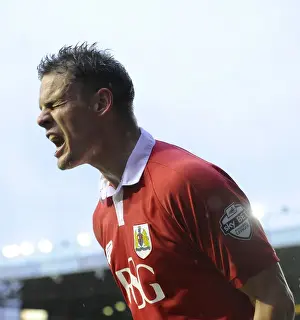 Bristol City V Yeovil Town Prints: Euphoria Unleashed: Matt Smith's Thrilling Goal Celebration for Bristol City against Yeovil Town