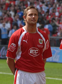 Play Off Final Collection: Euphoria at Wembley: Lee Trundle's Unforgettable Promotion Moment with Bristol City