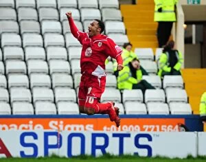 Sheffield Wednesday v Bristol City Collection: Euphoric Nicky Maynard: Unforgettable Goal Celebration vs. Sheffield Wednesday (Championship)