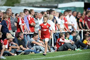 Excited Fan Chases Bristol City Players during Portishead Town Pre-Season Friendly
