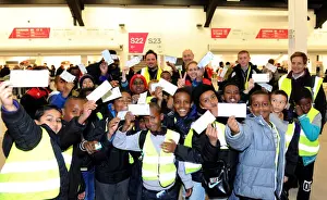 Bristol City V Nottingham Forest Prints: Excited Students Show Off Match Tickets at Ashton Gate Stadium - Bristol City vs