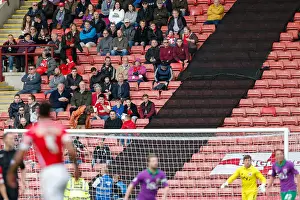 Exuberant Bristol City Fans at Oakwell Stadium during Barnsley vs