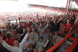 Promotion Prints: Exuberant Fans Celebrate Promotion on the Pitch: Bristol City