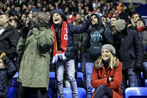 Images Dated 26th November 2016: Exultant Bristol City Fans Celebrate Goal at Reading's Madejski Stadium