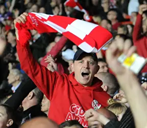 Exultant Fan Cheers Kieran Agard's Goal: Bristol City vs Swindon Town, Sky Bet League One, Ashton Gate Stadium