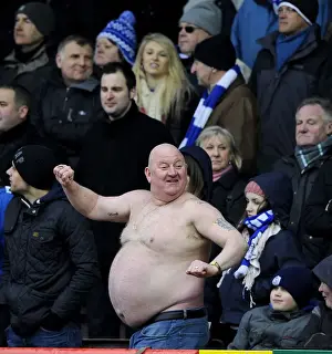 Exultant Sheffield Wednesday Fan at Ashton Gate after Npower Championship Match vs
