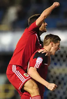 2012 Prints: Exultant Teammates: Sam Baldock and Jon Stead Celebrate Goal at Millwall's The Den